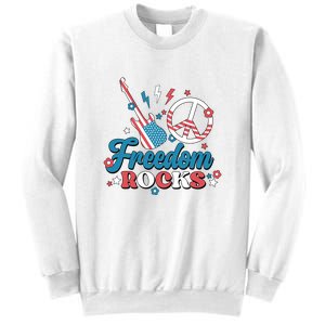 4th Of July Retro Freedom Rock Guitar Music Gift Sweatshirt