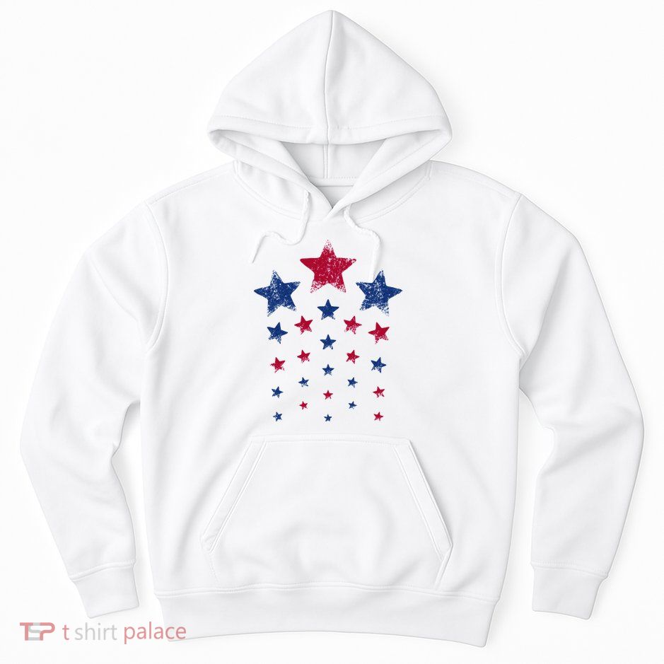 4th of July  Cute USA Patriotic Stars Hoodie