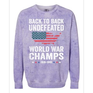 4th Of July Back To Back Undefeated World War Champs Colorblast Crewneck Sweatshirt