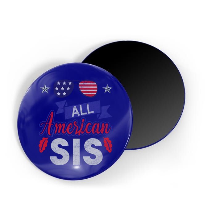 4th Of July All American Sis Tee Family Matching Sunglasses Gift Magnet