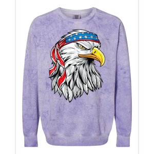 4th Of July Patriotic Eagle American Flag Colorblast Crewneck Sweatshirt