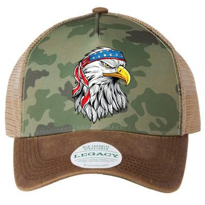4th Of July Patriotic Eagle American Flag Legacy Tie Dye Trucker Hat