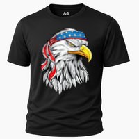 4th Of July Patriotic Eagle American Flag Cooling Performance Crew T-Shirt