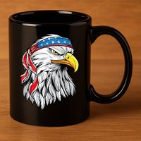 4th Of July Patriotic Eagle American Flag 11oz C Handle Ceramic Mug