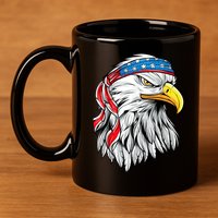 4th Of July Patriotic Eagle American Flag 11oz C Handle Ceramic Mug