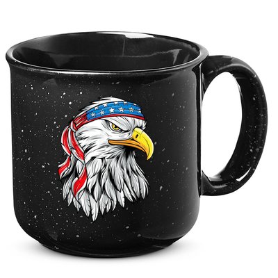 4th Of July Patriotic Eagle American Flag 15oz Campfire Ceramic Mug