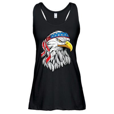 4th Of July Patriotic Eagle American Flag Ladies Essential Flowy Tank