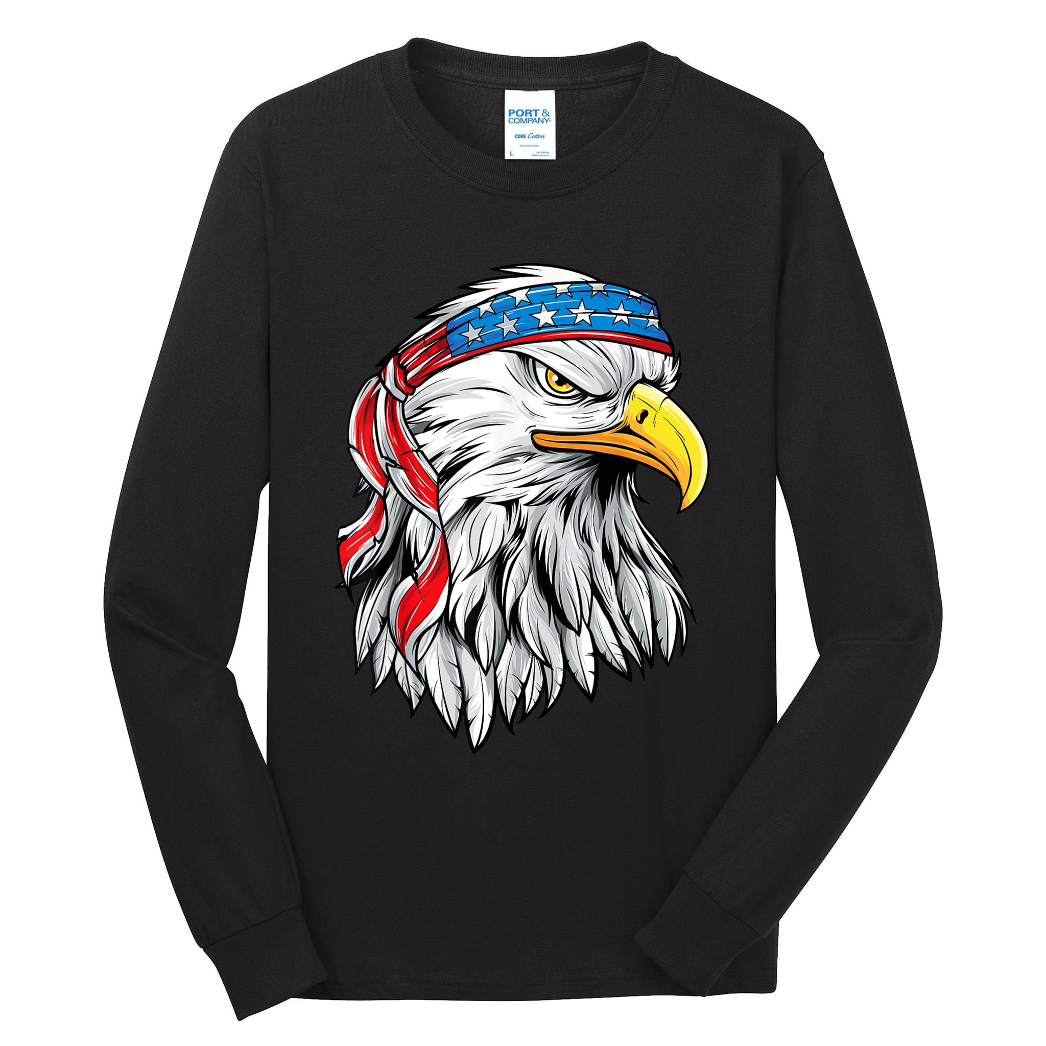 4th Of July Patriotic Eagle American Flag Tall Long Sleeve T-Shirt