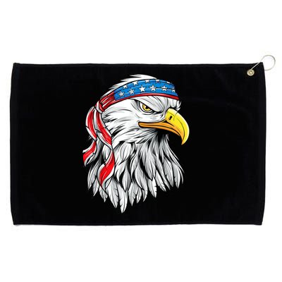 4th Of July Patriotic Eagle American Flag Grommeted Golf Towel