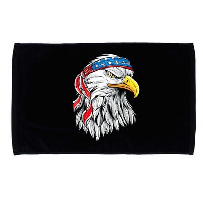 4th Of July Patriotic Eagle American Flag Microfiber Hand Towel