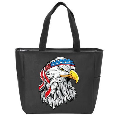 4th Of July Patriotic Eagle American Flag Zip Tote Bag
