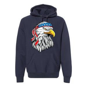 4th Of July Patriotic Eagle American Flag Premium Hoodie