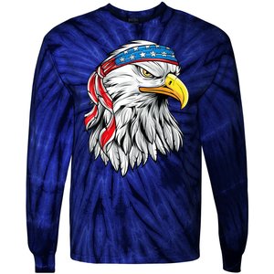 4th Of July Patriotic Eagle American Flag Tie-Dye Long Sleeve Shirt