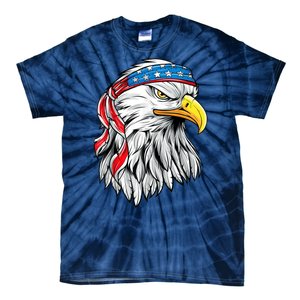 4th Of July Patriotic Eagle American Flag Tie-Dye T-Shirt