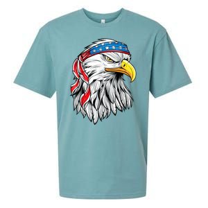 4th Of July Patriotic Eagle American Flag Sueded Cloud Jersey T-Shirt