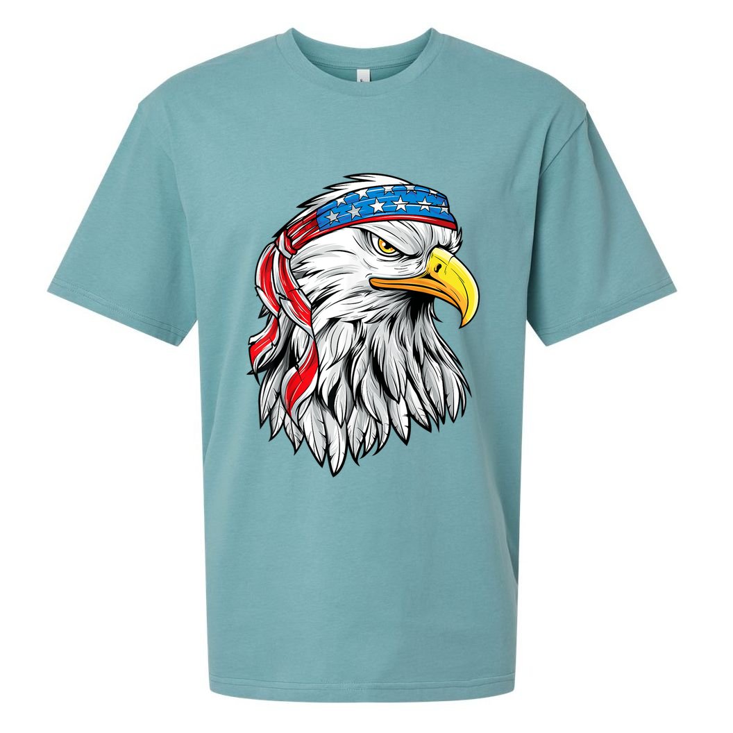 4th Of July Patriotic Eagle American Flag Sueded Cloud Jersey T-Shirt
