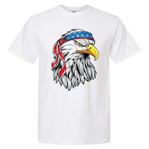 4th Of July Patriotic Eagle American Flag Garment-Dyed Heavyweight T-Shirt