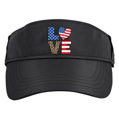 4th Of July Love Heart American Flag USA Funny Patriotic Adult Drive Performance Visor