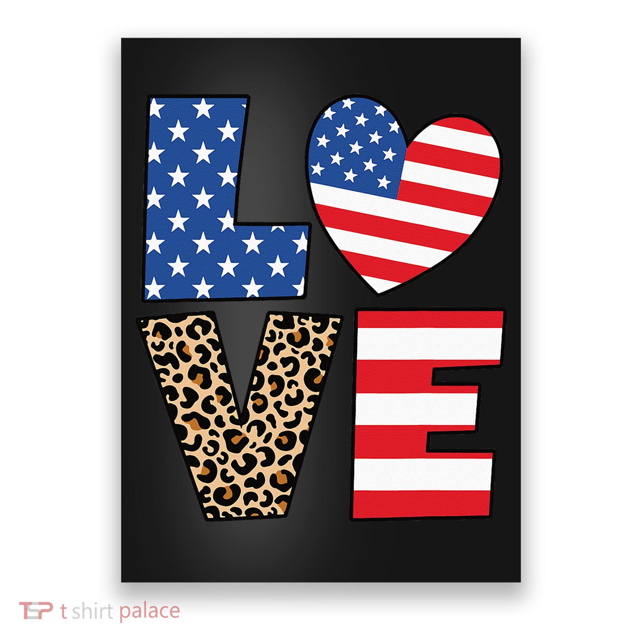 4th Of July Love Heart American Flag USA Funny Patriotic Poster