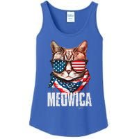 4th Of July Meowica American Flag Cat Ladies Essential Tank