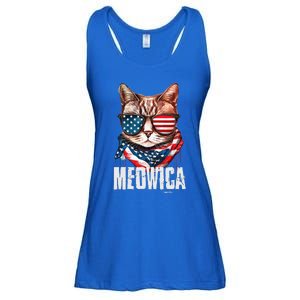 4th Of July Meowica American Flag Cat Ladies Essential Flowy Tank