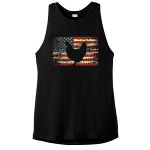 4th of July Chicken Patriotic American Flag Wo Ladies PosiCharge Tri-Blend Wicking Tank