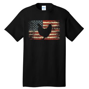 4th of July Chicken Patriotic American Flag Wo Tall T-Shirt