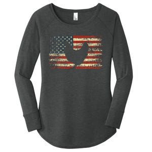 4th of July Chicken Patriotic American Flag Wo Women's Perfect Tri Tunic Long Sleeve Shirt