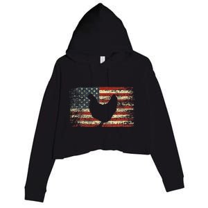 4th of July Chicken Patriotic American Flag Wo Crop Fleece Hoodie