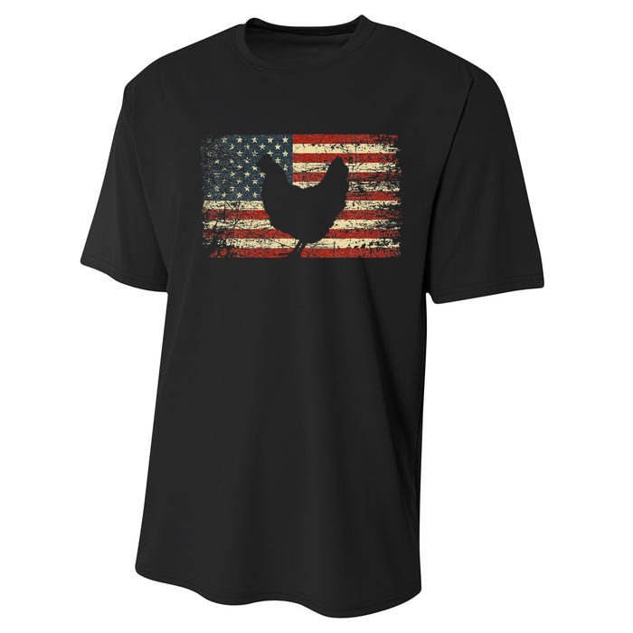 4th of July Chicken Patriotic American Flag Wo Performance Sprint T-Shirt