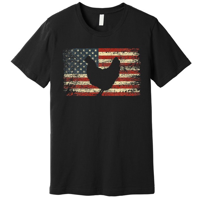 4th of July Chicken Patriotic American Flag Wo Premium T-Shirt