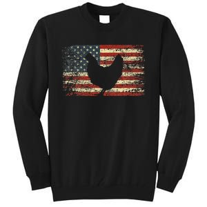 4th of July Chicken Patriotic American Flag Wo Tall Sweatshirt