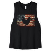 4th of July Chicken Patriotic American Flag Wo Women's Racerback Cropped Tank