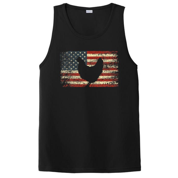 4th of July Chicken Patriotic American Flag Wo PosiCharge Competitor Tank