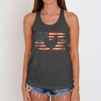 4th of July Chicken Patriotic American Flag Wo Women's Knotted Racerback Tank