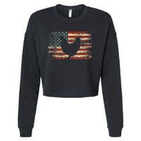 4th of July Chicken Patriotic American Flag Wo Cropped Pullover Crew