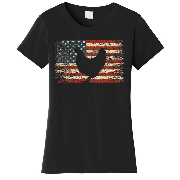 4th of July Chicken Patriotic American Flag Wo Women's T-Shirt