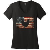 4th of July Chicken Patriotic American Flag Wo Women's V-Neck T-Shirt