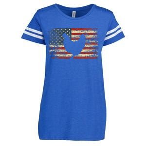 4th of July Chicken Patriotic American Flag Wo Enza Ladies Jersey Football T-Shirt