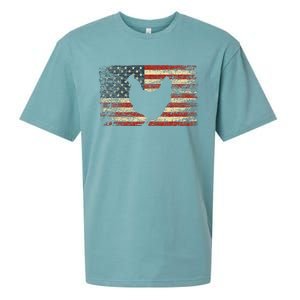 4th of July Chicken Patriotic American Flag Wo Sueded Cloud Jersey T-Shirt