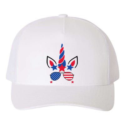 4th Of July Unicorn American Flag Patriotic Gift Yupoong Adult 5-Panel Trucker Hat