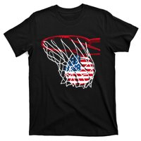 4th Of July American Patriotic Basketball Independence Day US Flag Gift T-Shirt