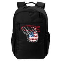 4th Of July American Patriotic Basketball Independence Day US Flag Gift Daily Commute Backpack