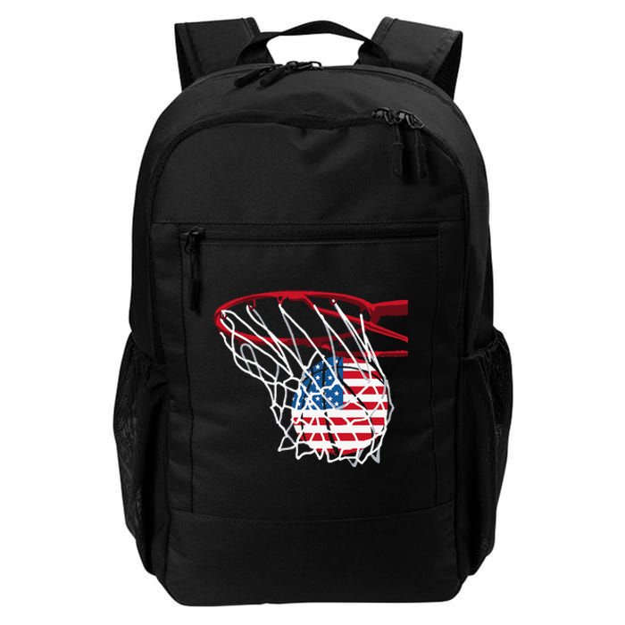 4th Of July American Patriotic Basketball Independence Day US Flag Gift Daily Commute Backpack