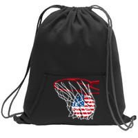 4th Of July American Patriotic Basketball Independence Day US Flag Gift Sweatshirt Cinch Pack Bag