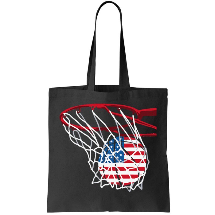 4th Of July American Patriotic Basketball Independence Day US Flag Gift Tote Bag