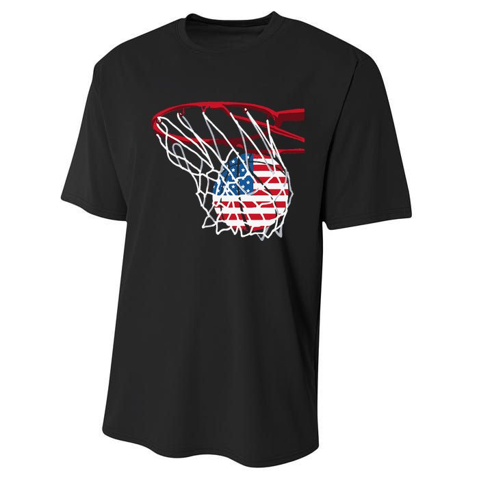 4th Of July American Patriotic Basketball Independence Day US Flag Gift Performance Sprint T-Shirt