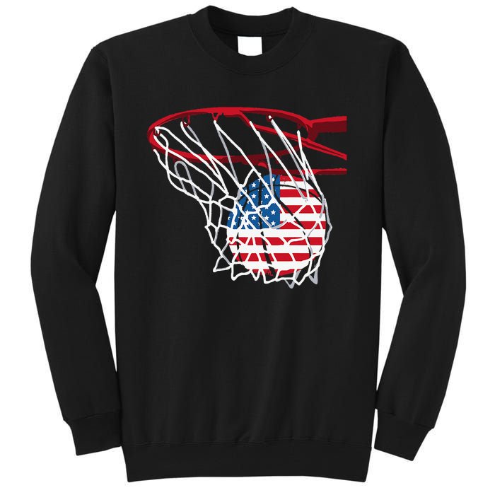 4th Of July American Patriotic Basketball Independence Day US Flag Gift Tall Sweatshirt