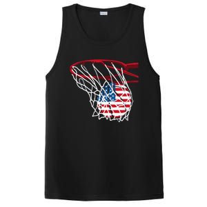 4th Of July American Patriotic Basketball Independence Day US Flag Gift PosiCharge Competitor Tank