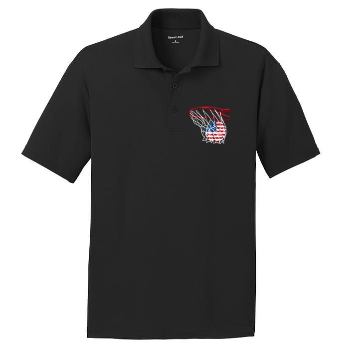 4th Of July American Patriotic Basketball Independence Day US Flag Gift PosiCharge RacerMesh Polo